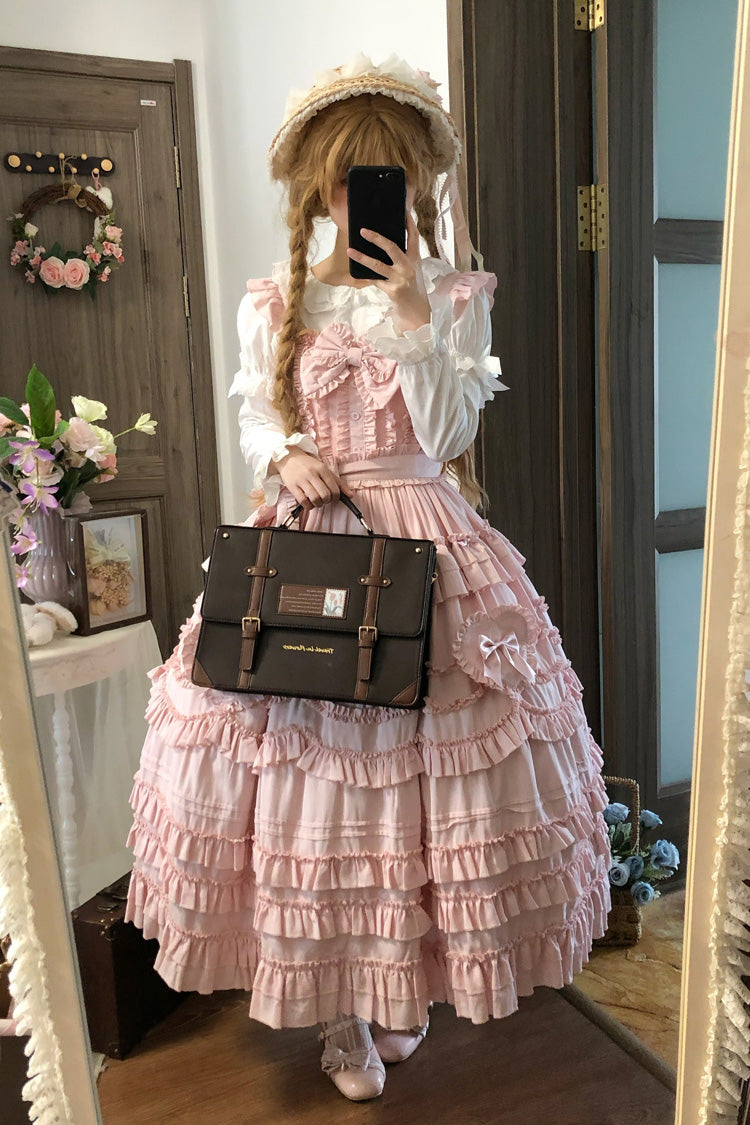 Blush Multi-Layered Ruffle Bow Sweet JSK - Heart In Love