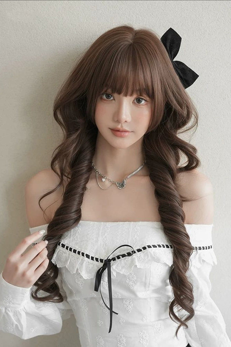 Loose Wave Tea Brown Princess Wig with Long Curls