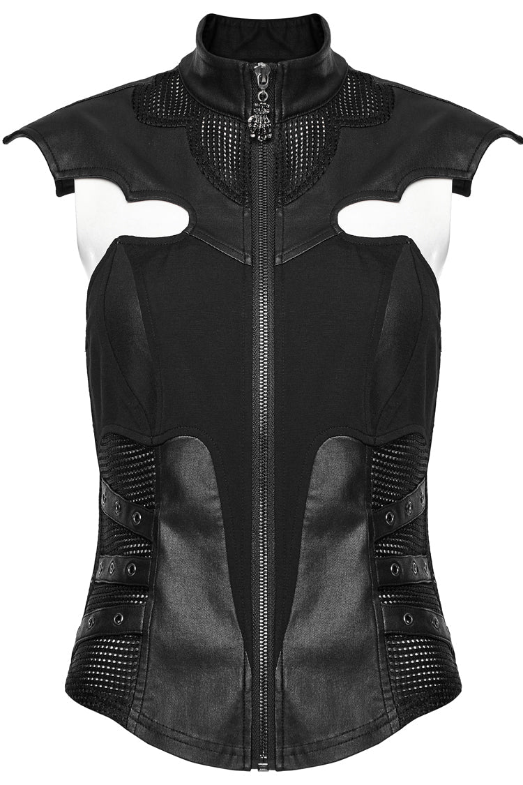 No-Sleeve Knitted Batwing Steampunk Waistcoat