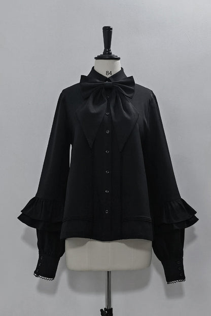 Ebony Long-Sleeve Vintage Prince Ouji Lolita Blouse