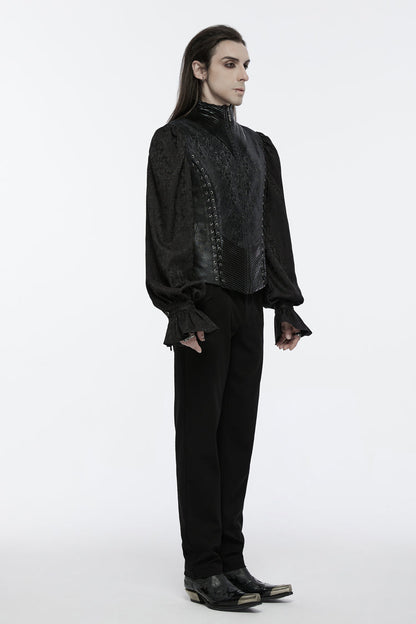 No-Sleeve Eyelet Lace-Up Men's Gothic Waistcoat