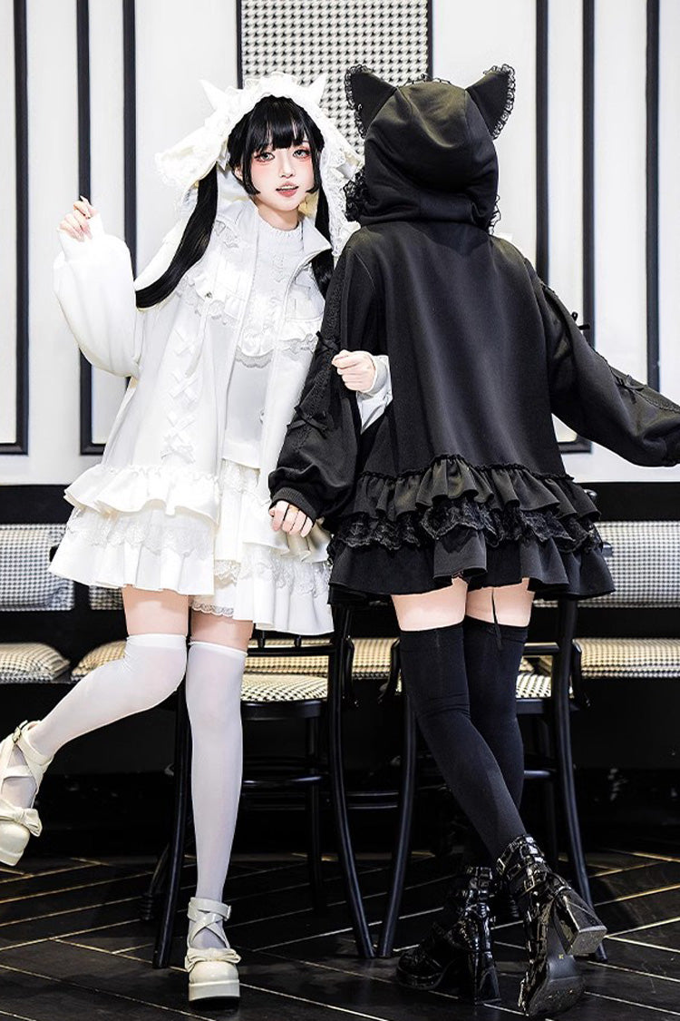 Zippered Sweet Lolita Sweatshirt - Ruffled Handsome Coat