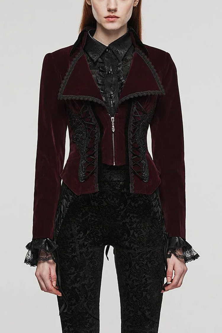 Slim Notch-Lapel Long-Sleeve Tuxedo Jacket for Women in Two Hues - GothicEdge