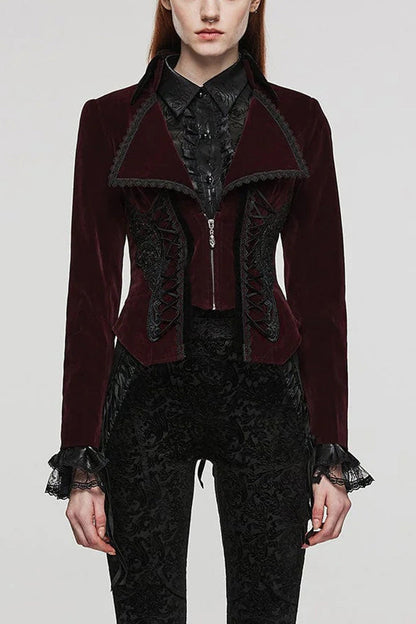 Slim Notch-Lapel Long-Sleeve Tuxedo Jacket for Women in Two Hues - GothicEdge