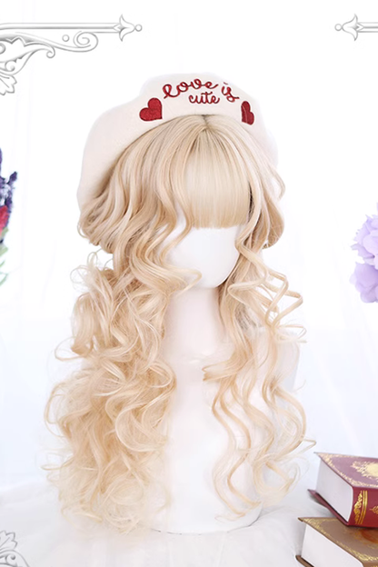 Wool Curl Medium Length Curly Sweet Lolita Wig