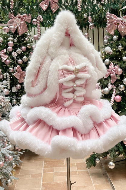 Blush Double-Layered Bow Princess Strapless Dress - Holiday