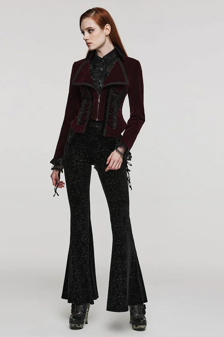 Slim Notch-Lapel Long-Sleeve Tuxedo Jacket for Women in Two Hues - GothicEdge