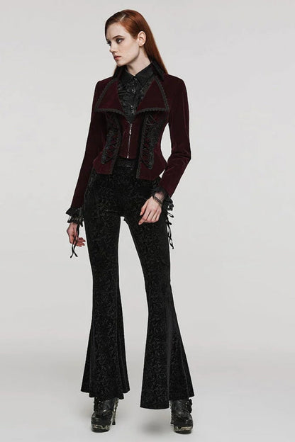 Slim Notch-Lapel Long-Sleeve Tuxedo Jacket for Women in Two Hues - GothicEdge