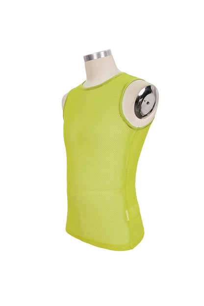 Stretchable Transparent Rhombus Net Sleeveless Men's Gothic Tee