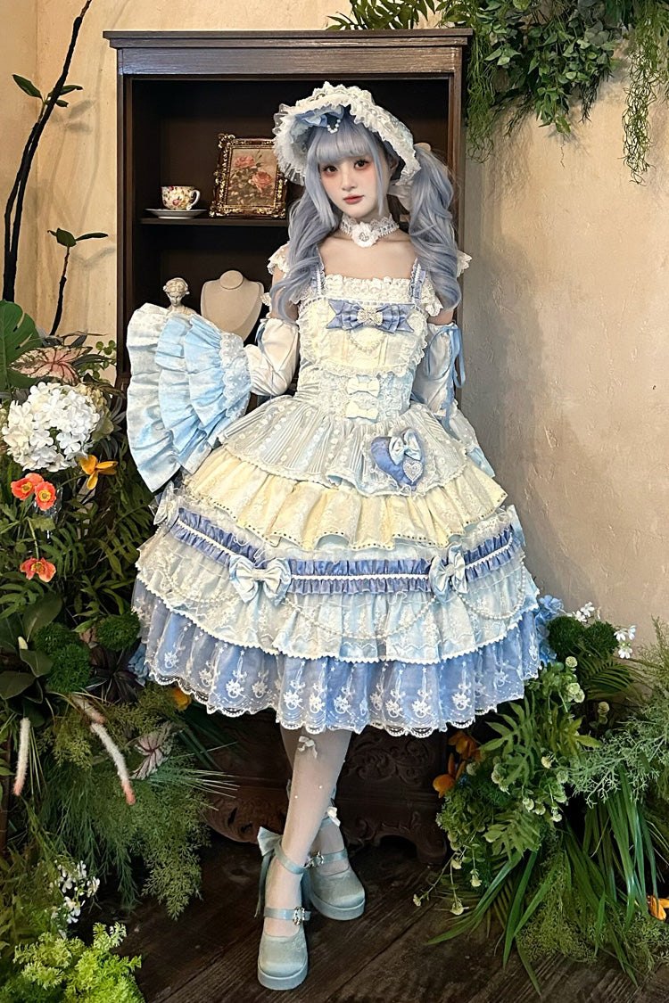Falling Sakura Ruffle Hanayome Bow Lace Plus Size Princess JSK