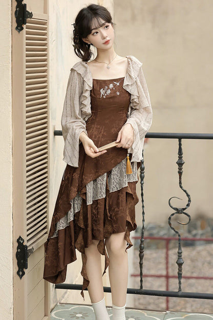 Dune Traveler Asymmetric Punk Vintage Lolita Jumper Set
