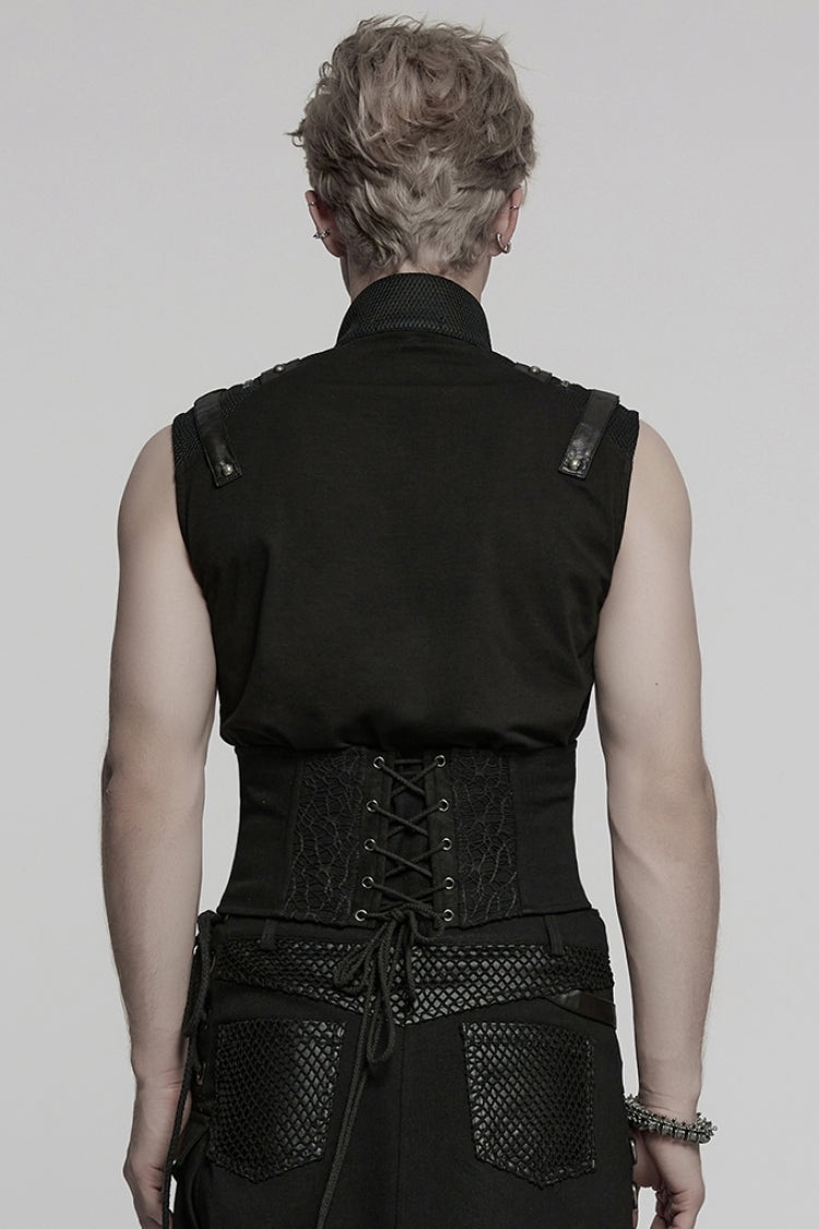 Mesh Gothic Girdle with Lace-Up Stitching
