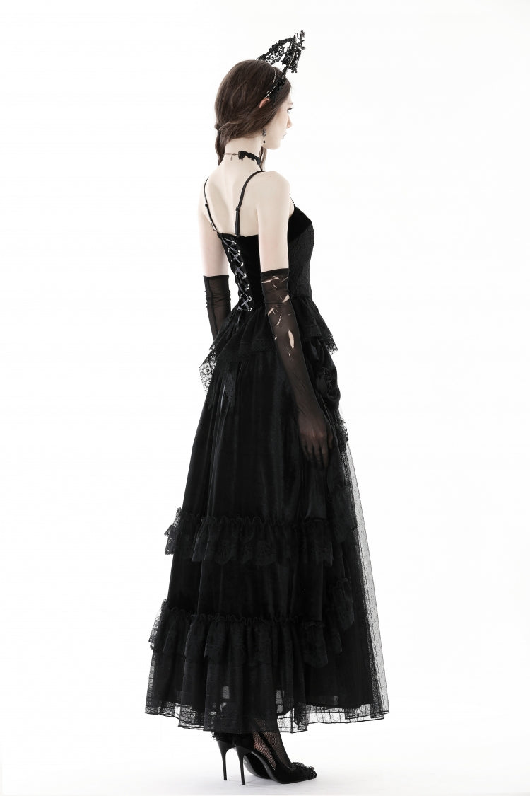 No-Sleeve Floral Velvet Gothic Corset Top