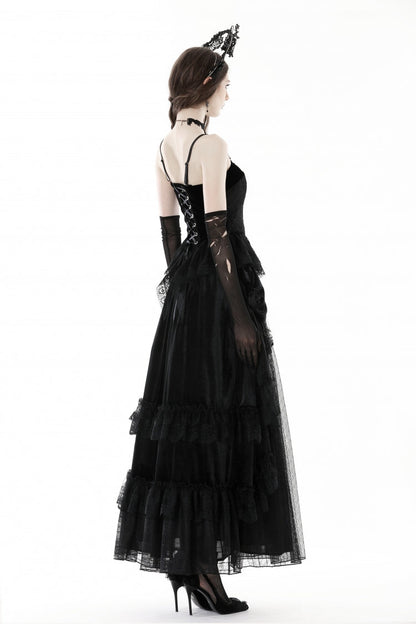 No-Sleeve Floral Velvet Gothic Corset Top