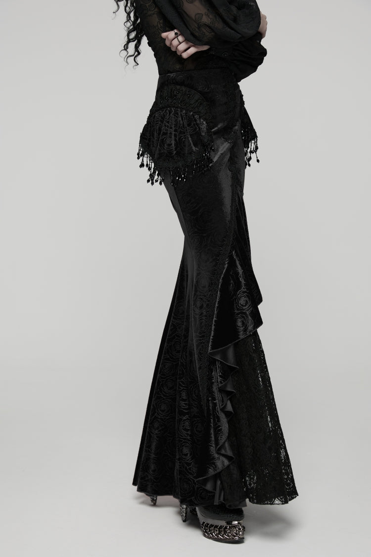 Cut-Out Lace Slim Fishtail Skirt for Women - Palace Cosplay