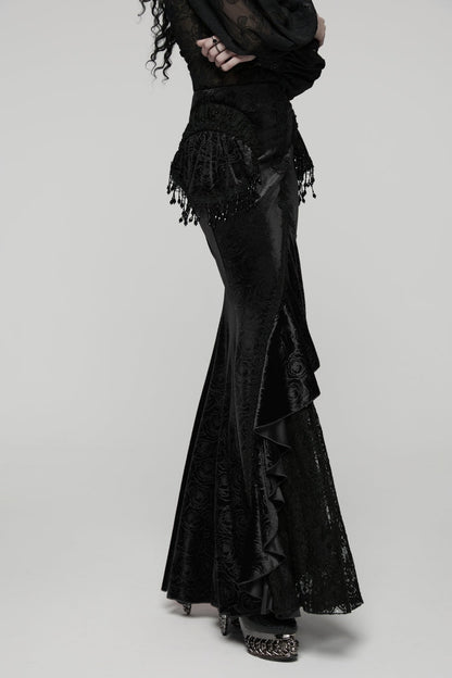Cut-Out Lace Slim Fishtail Skirt for Women - Palace Cosplay