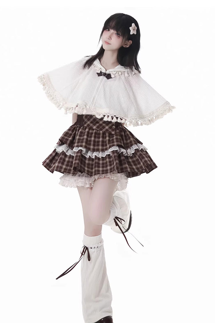 Warm Summer Days Double-Layered Printed Lolita Skirt with Lace - Ruffled