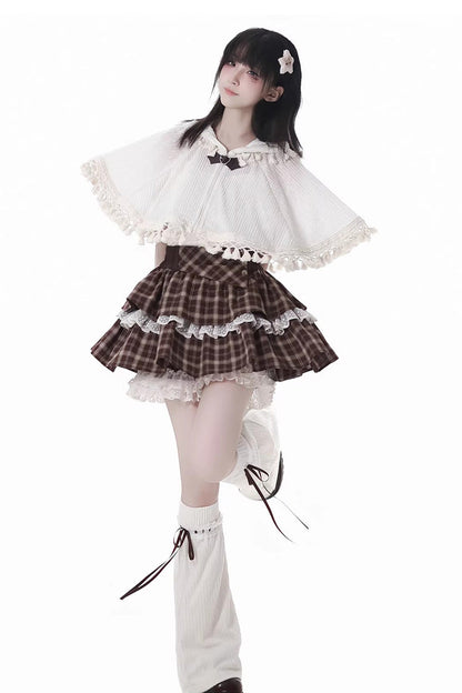 Warm Summer Days Double-Layered Printed Lolita Skirt with Lace - Ruffled