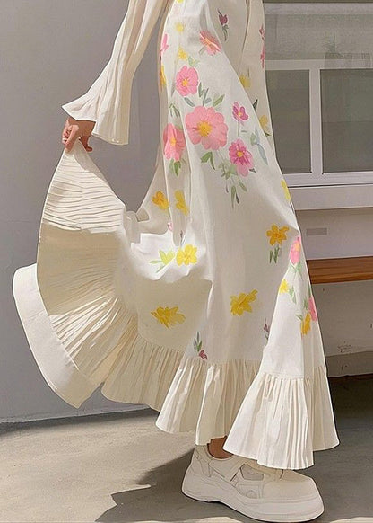 Pink Cotton Waist New Spring Skirts High Print Wrinkled