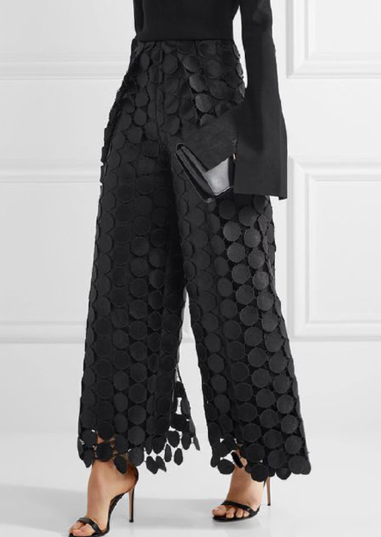 High Leg Solid Out Hollow Color Polka Dot Pants Wide Waist