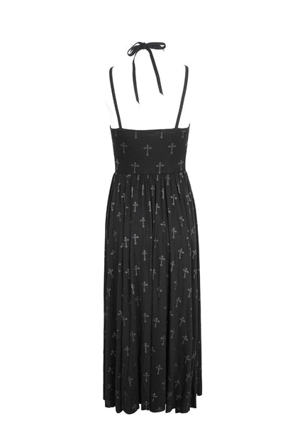 Strappy Split Dark Gothic Dress for Women - Punk Style