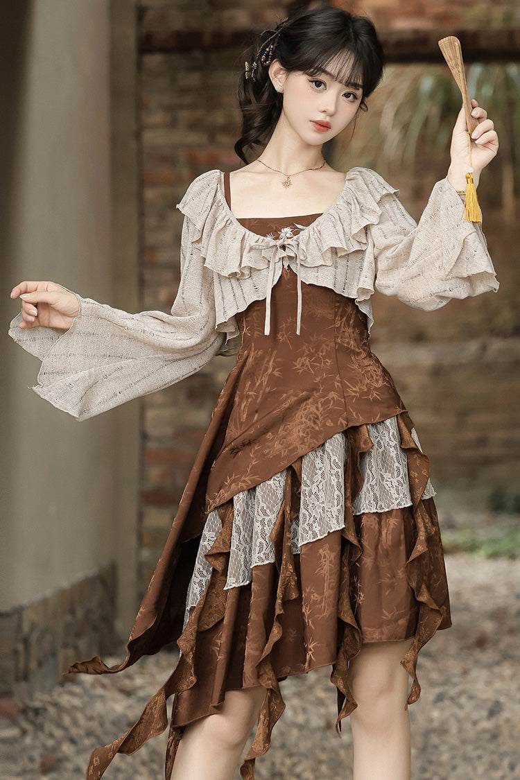 Dune Traveler Asymmetric Punk Vintage Lolita Jumper Set