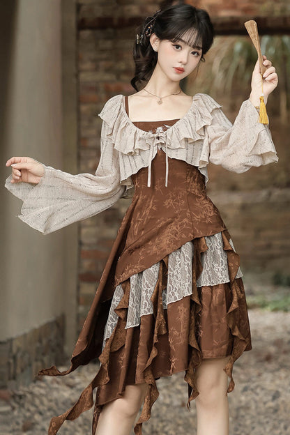 Dune Traveler Asymmetric Punk Vintage Lolita Jumper Set