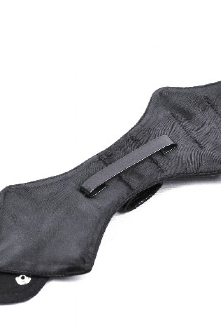 Punk PU Necktie in Black with Irregular Design