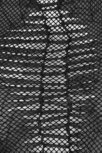 Ebony Long-Sleeve Spider Web Sheer Punk Tee