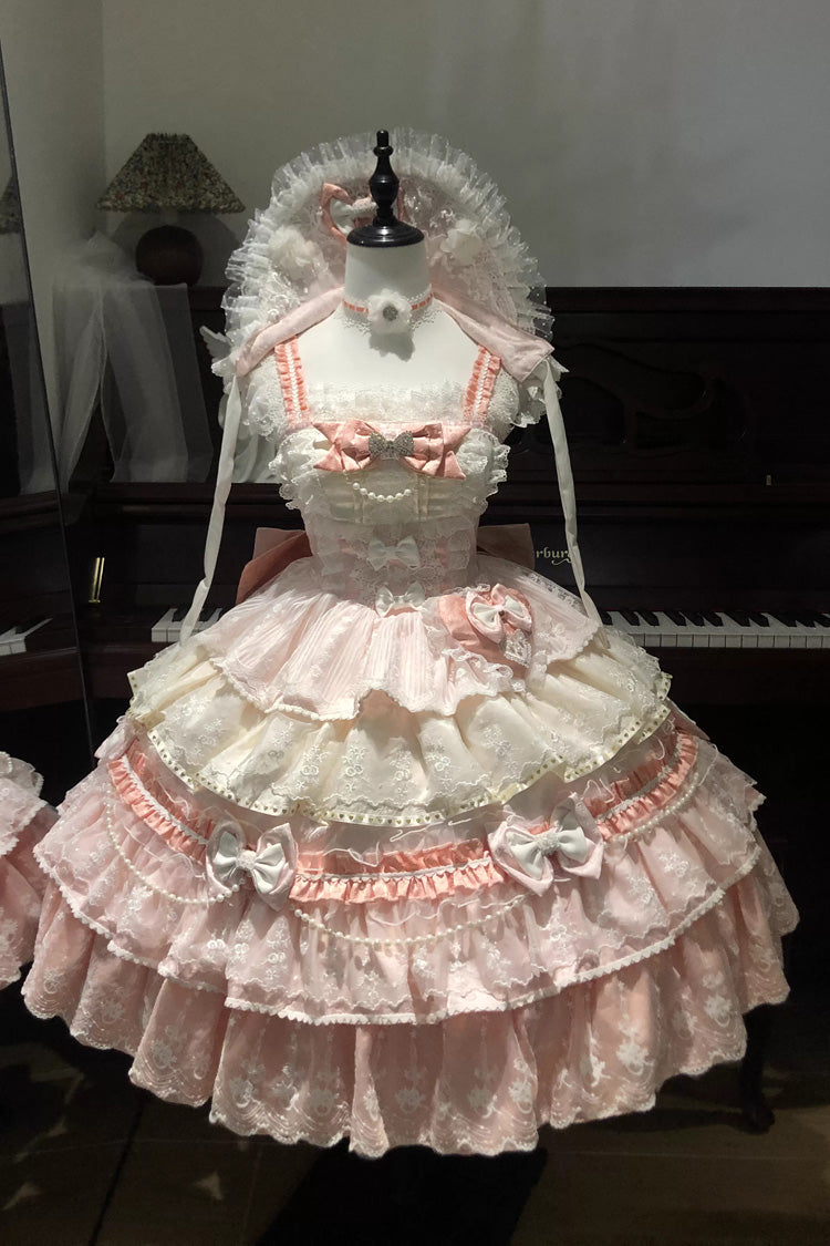 Blush Ruffled Hanayome Lace Princess JSK with Bow