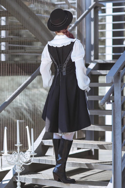 Gothic Ouji Long Coat with Retro Elegant Prince Style and Eternal Dawn Theme