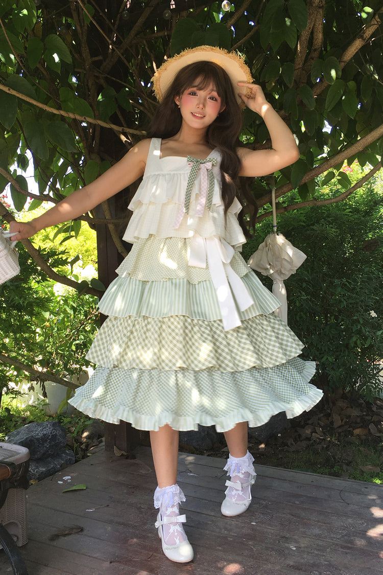 Emerald Forest Multi-Layered Ruffle Holiday Sweet JSK Dress