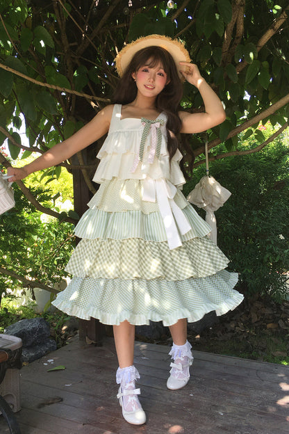 Emerald Forest Multi-Layered Ruffle Holiday Sweet JSK Dress