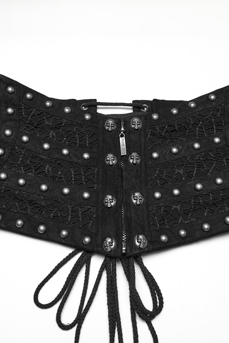 Mesh Gothic Girdle with Lace-Up Stitching