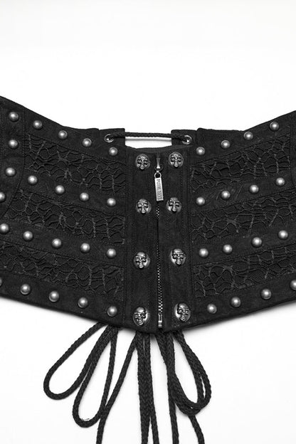 Mesh Gothic Girdle with Lace-Up Stitching
