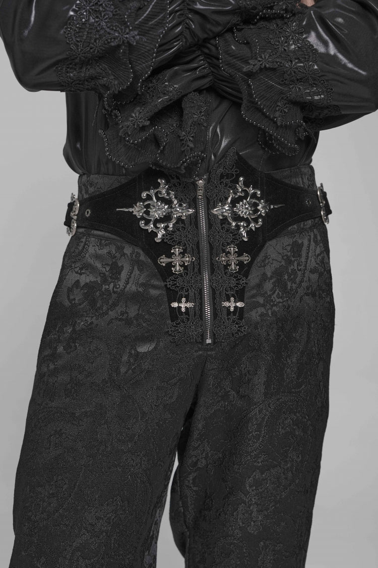 Lace-Up Buckled Zippered Gothic Pants for Men