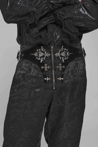 Lace-Up Buckled Zippered Gothic Pants for Men