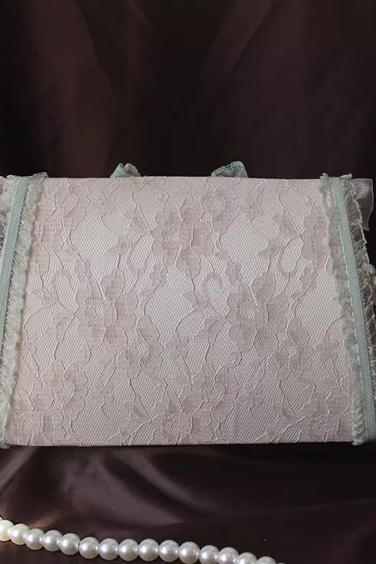Mint Chocolate Bear Bow Pearl Lace Lolita Handbag