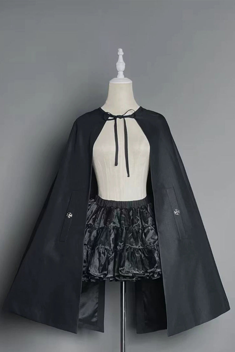 Ebony Double-Breasted Bustier Suspender Dress - Gothic Night Butler