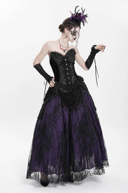 Victorian Beaded Lace Overbust Corset