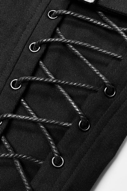Detachable Steampunk Pants with Multi Pockets and Buckles