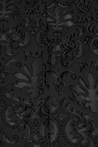 Ebony Long-Sleeve V-Neck Floral Embroidered Men's Gothic Vest