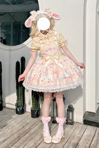 Sunny Sheep Party Bow Accent Lace Sweet Strap Dress