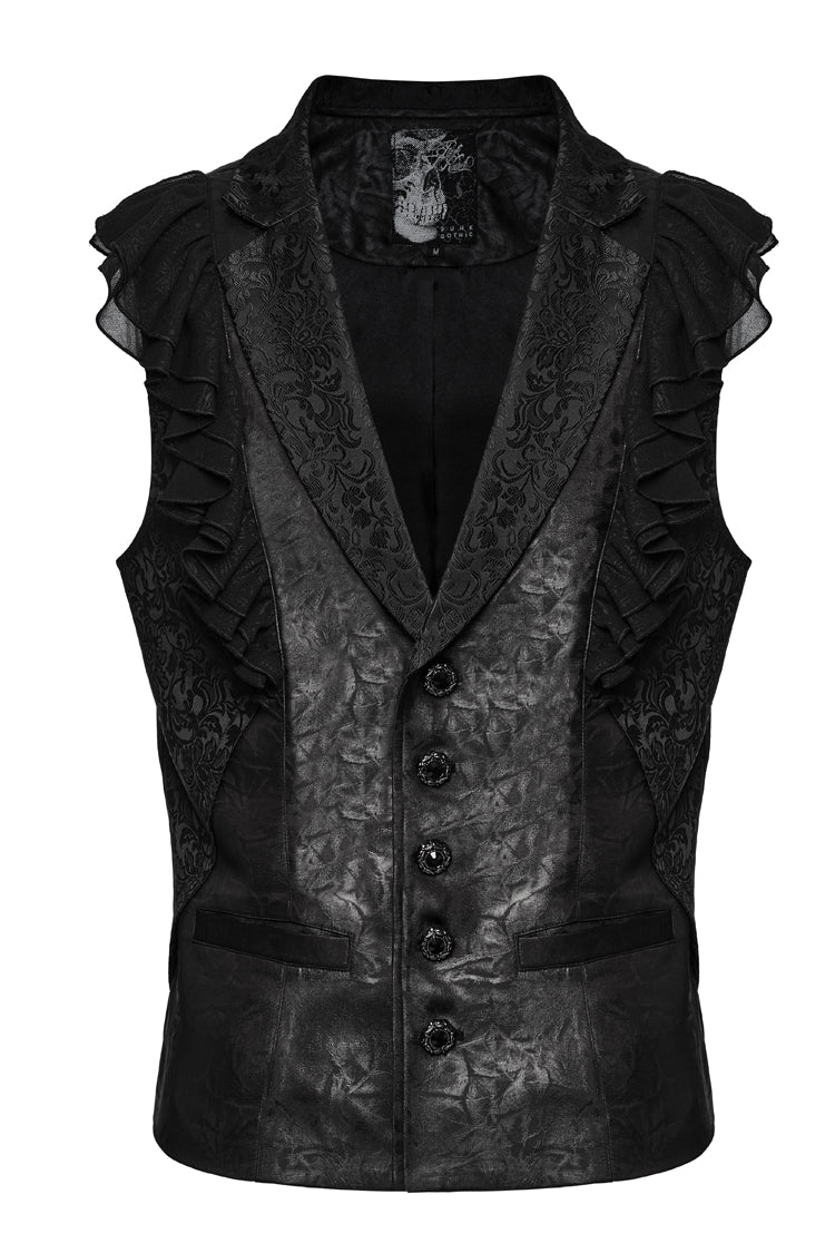 Onyx Ruffle Gothic Sleeveless Vest