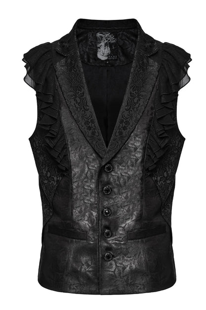 Onyx Ruffle Gothic Sleeveless Vest
