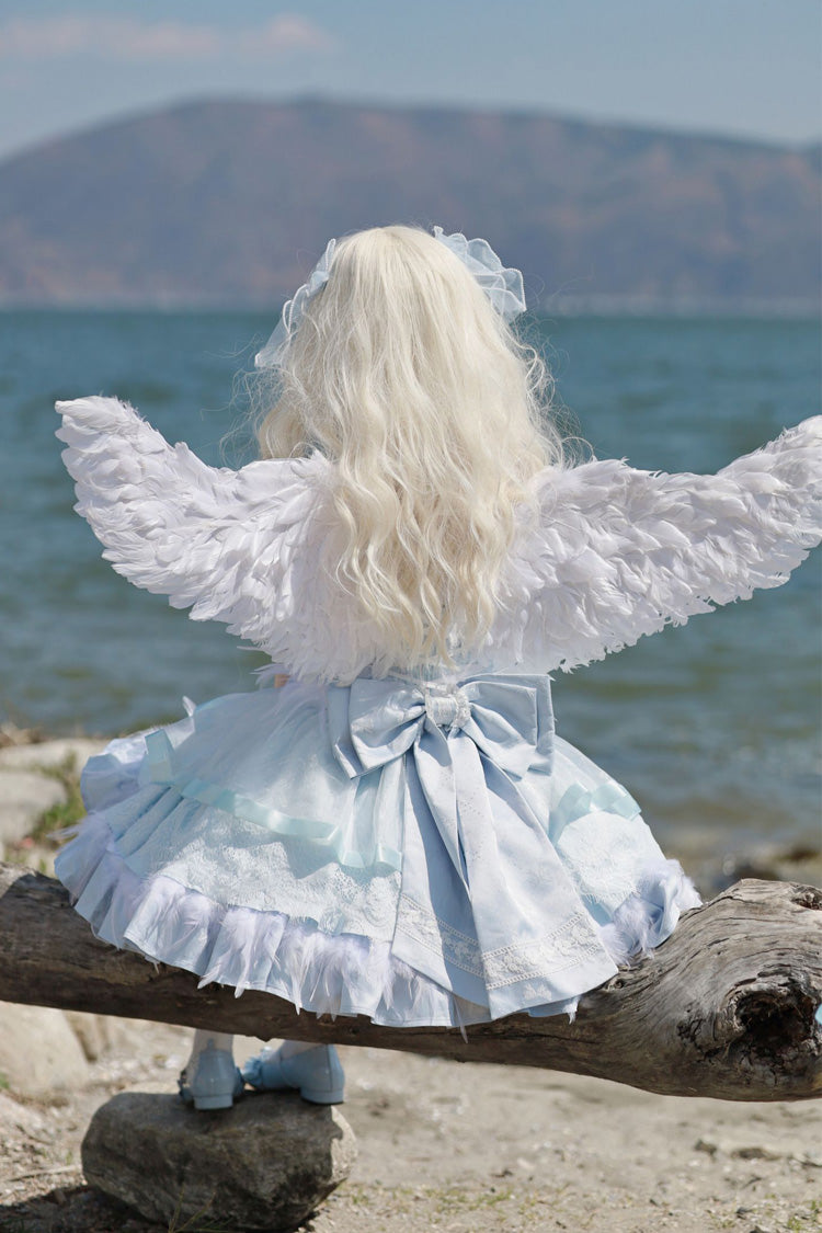 Ballet-Inspired Multi-Layer Ruffle JSK Dress with Bowknot in Three Hues - EtherealGrace