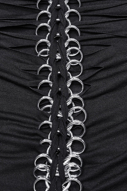 Dark Skeleton-Print Long-Sleeve Top for Women