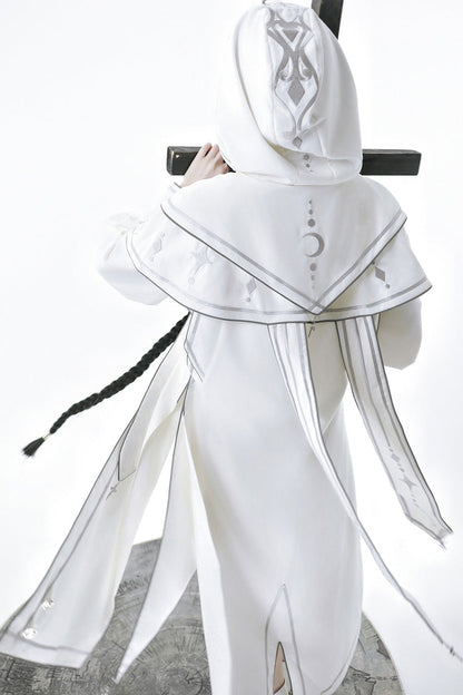 Ivory Futuristic Mechanical Print Ouji Lolita Top