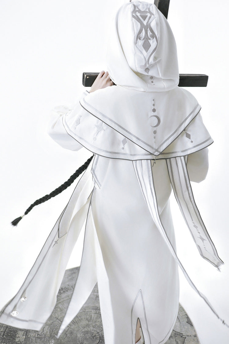 Ivory Futuristic Mechanical Print Ouji Lolita Cape