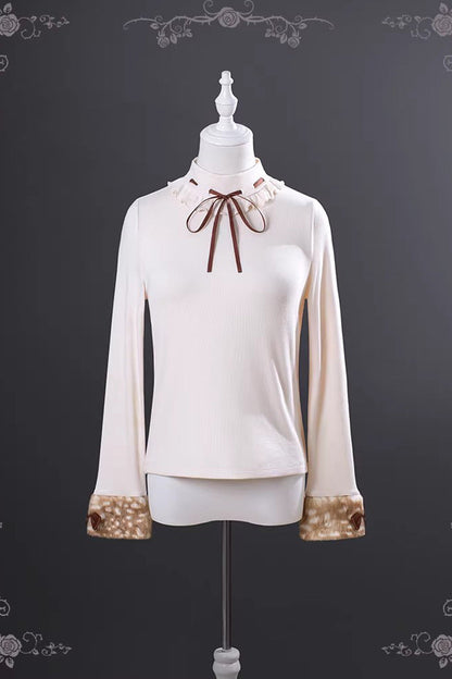 Hazelnut Moose Plush Bow Sweet Lolita Jumper Dress